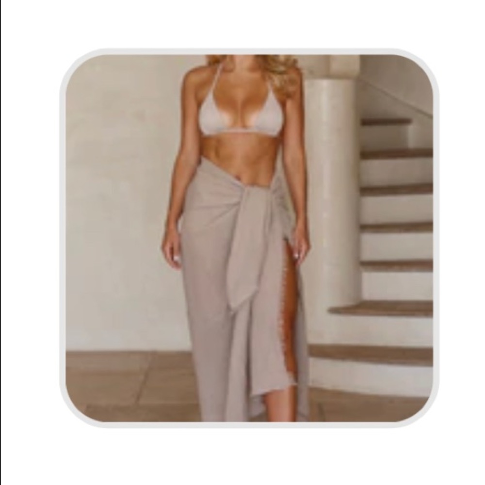Monday swimwear Sarong - Oat crinkle color. Brand new with tags! 100% linen.